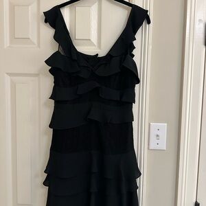 Cocktail Black Ruffle Dress